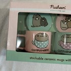 Pusheen The Cat Stackable Ceramic Mugs With Coasters New