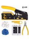 Ethernet Crimp Tool Kit - Cat5 cat6 cat7 Network Crimper With Cable Tester  Mini