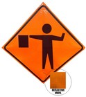 Orangegear   Flagger Symbol Reflective Traffic Sign   Cross Ribs