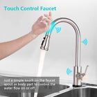 Brushed Nickel Touch Sensor Kitchen Faucet 1 Hole W  Pull Down Sprayer Mixer Tap