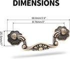 4 Pcs Vintage Antique Brass Bail Pull Handle For Dresser  Wooden Drawer  Cabinet