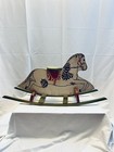Antique Handmade Wooden Child   s  Rocking Horse Hand Painted Rustic Decor Vintage