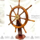 Vintage Nautical Brass Maritime Boat Wooden Ship Wheel 36  Steering Wheel