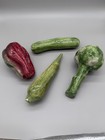 Vintage Artisan Ceramic Vegetables Set Of 4 - Hyper Realistic Trompe L   oeil