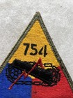 Ww2 Us Army 754th Tank Battalion Armored Triangle Patch Scarce  ii64