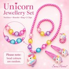 Unicorn Jewellery Set Girls Necklace Bracelet Ring Hair Clips Kids Gift