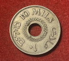 Palestine 10 Mils 1934 Copper-nickel Coin Km 4 500k Mintage T9963