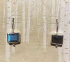 Sundance Catalog Sterling Silver Laboradorite Rectangle Earrings 