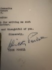 Rare   Dick Powell Signed Hand Typed Laminated Letter W Newspaper Insert Read  