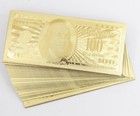 Wholesale Lot 100 Pcs Gold Foil  100 Dollar Design Us Banknotes Craft Novelty