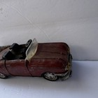 Vintage Tin Convertible Toy Car Red Black Interior For Ages 8-11 Collectible