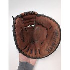 Vintage Rawlings Catchers Mitt Lite Toe Afcmy Brown Black Leather Baseball Glove
