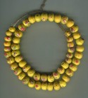 African Trade Beads Vintage Antique Venetian Czech Old Glass Yellow Flower Beads