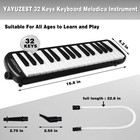 32 Keys Melodica Instrument Soprano Air Piano Keyboard Tubes Mouthpiece Black