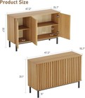 47 2  Sideboard Buffet Cabinet With Fluted Door Modern Wood Storage Cabinet    
