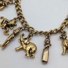 Vintage Walt Disney Productions Jungle Book Gold Tone 12-charm Bracelet 7in