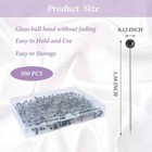 Sewing Pins  500 Pcs Straight Pins Ball Glass Head Pins With 1 5 Inch quilting S
