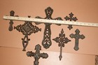 Cast Iron Spanish Mission Wall Crosses Decor    7 Crosses