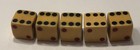 5 Vintage 5 8    Butterscotch Bakelite Tri Colored Dice