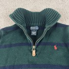Vintage Polo Ralph Lauren Sweater Boys Medium Striped 1 4 Zip Knit 90s 341