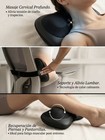 Heated Corded Electric Neck Massager Pillow  Black Mesh faux Leather