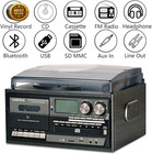 Vinyl Record Player 9 In 1 3 Speed Bluetooth Vintage Turntable Cd Cassette Playe