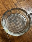 Vintage Heavy Clear Glass Mcm Ashtray Frosted Bottom Barware