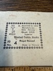 Mustad Vintage 3551 Bronze Treble Hooks  1 Box Of 50  Size 4 Norway Ringed