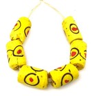 Rare Old Venetian Antique Wound Yellow With Red Eye African Glass Trade Beads