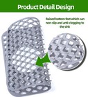 Sink Protectors For Kitchen Sink  2pcs Mats Silicone Grey 3 