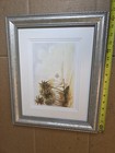 Framed Tropical Island Landscape Art Print     Signed     Silver Frame    17  X 14 