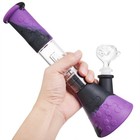 12  Heavy Duty Glass Bong Silicone Water Pipe Tobacco Smoking Beaker 14mm Bowl