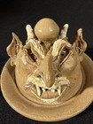 Sandy Cole North Cole Pottery Sanford Nc Folk Art Devil Face Lid Dome Dish Rare 
