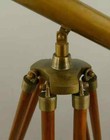 39  Antique Brass Nautical Spyglass Telescope With Wooden Tripod Floor Stand