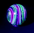 Bryan Trillas Glass Marble  Swirl Pattern dichro   Uv Reactive  0 7-0 8 Inch