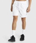 Gymshark Shorts Mens Large White Arrival 7    Linerless Gym Athletic Stretch New