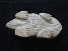 Zuni Pueblo Carved Stone Horned Toad Lizard Fetish W Turquoise Eyes Signed Sb