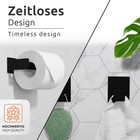 Ecence Bathroom Set Black 1 Toilet Roll Holder   2 Towel Hooks No Drilling