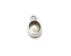 5 Pcs Oval Pendant Blank Resin Bezel Silver Plated Epoxy Frame  8x6mm  G33286