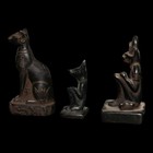 Ancient Egyptian Antiquities Set Of Bastet Cat Goddess Artifact Figure Bc