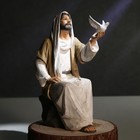 Jesus Christ Statue With Dove  Hand Painted Religious Figurine  7 Inch Jesus On 