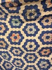 Vintage Quilt Blue Grandmothers Flower Garden Handmade Hexagon 82x84 Cottagecore