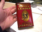 Antique Union Leader Smoking Tobacco Vertical Pocket Tin Eagle