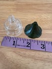 Vintage Art Deco Mini Perfume Bottle Green Bakelite Stepped Glass 103160 Empty