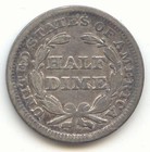 1850 Seated Liberty Half Dime  Album Toned Xf