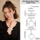 Beebeecraft 10pcs 925 Sterling Silver Plated Toggle Clasps T-bar Closure Roun   