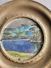 Vintage Brass   Foil Wall Plate Art Beautiful Cottage Made In England 6 