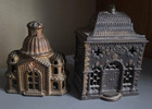 Antique Cast Iron Still Banks Lot Of 2 Mosque   Ornate Building 1896