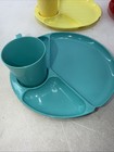 Vintage Gothamware Molded Hard Plastic Picnic Camping Plates Cups