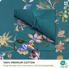 Cotton Reversible Chinoiserie Floral Duvet Cover Queen Size -